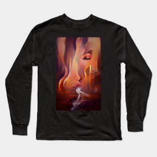 Magic Sunset Stone Surreal Art Long Sleeve T-Shirt